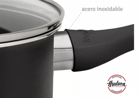 Bateria De Aluminio  Hudson-Set Ollas/Cacerolas Y Sarten 5 Pzs - Color Negro
