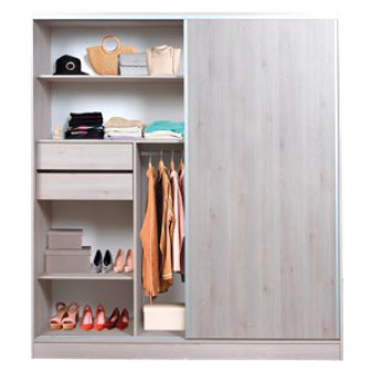 Placard Murano 1.80 Mts. Corredizo Pino Blanco sin espejo