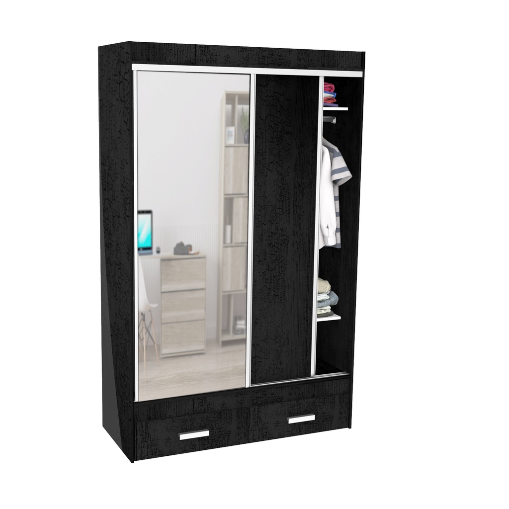 Vestidor Corsa 2 Puertas 1 Puerta Con Espejo 140X220 Blanco