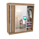 Vestidor 2 Puertas 1 Puerta Con Espejo 180X200 Blanco