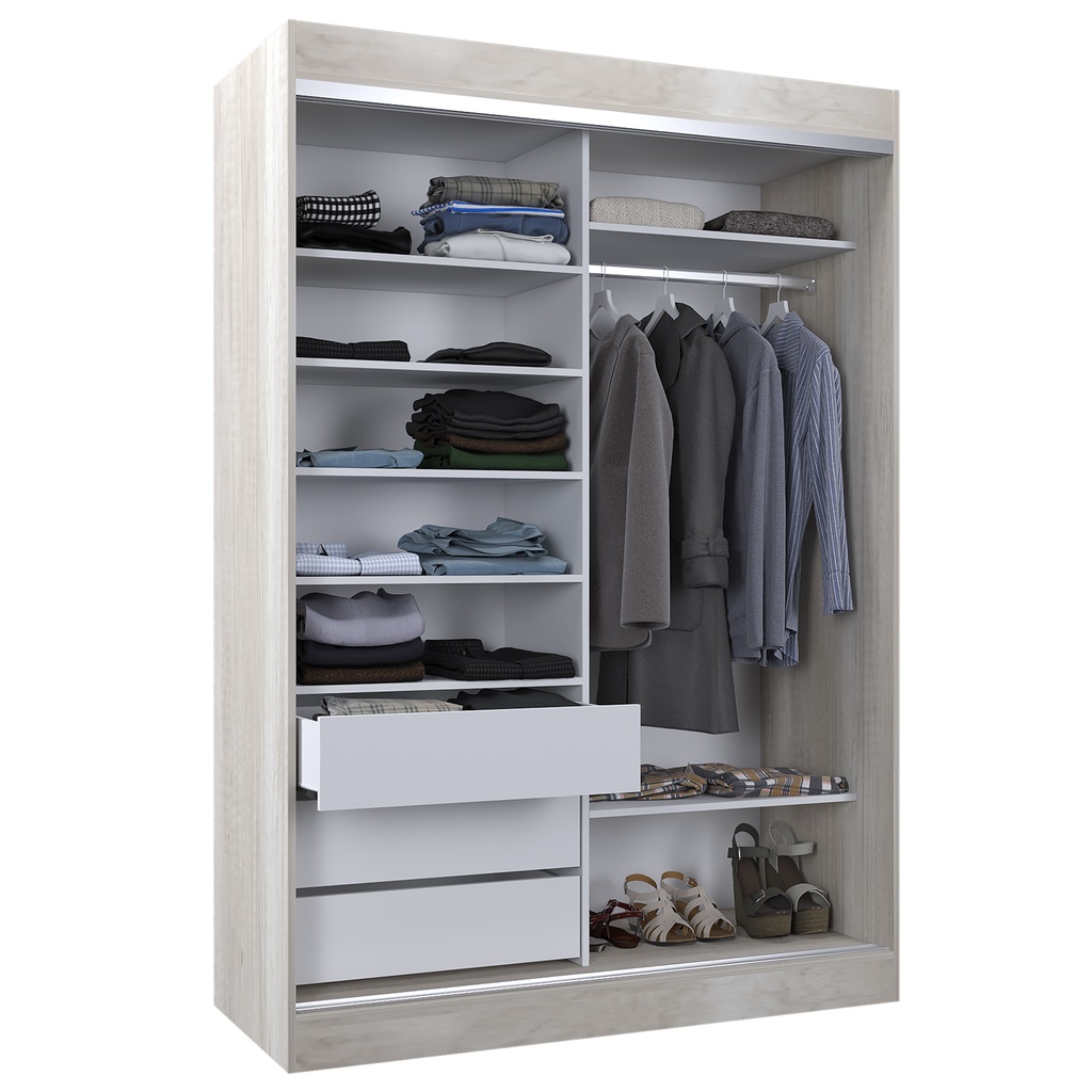 Vestidor 2 Puertas 140X200 Blanco