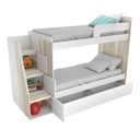 Cama Cucheta con escalera lateral y 2cajones 90X250cm