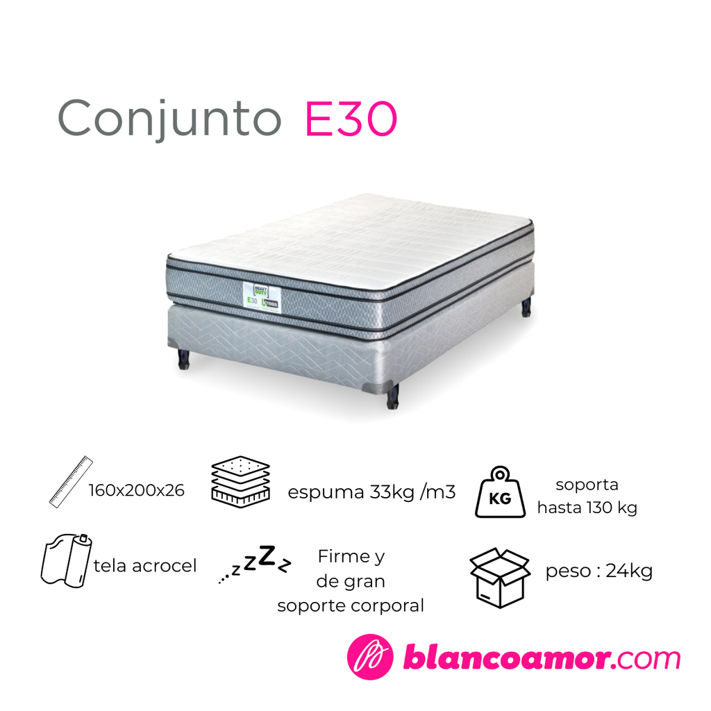 Conjunto de colchón y sommier Kress E30 1.60 X 2.00