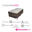 Conjunto de colchón y sommier 362 1 1/2 plaza 1.00 x 1.90