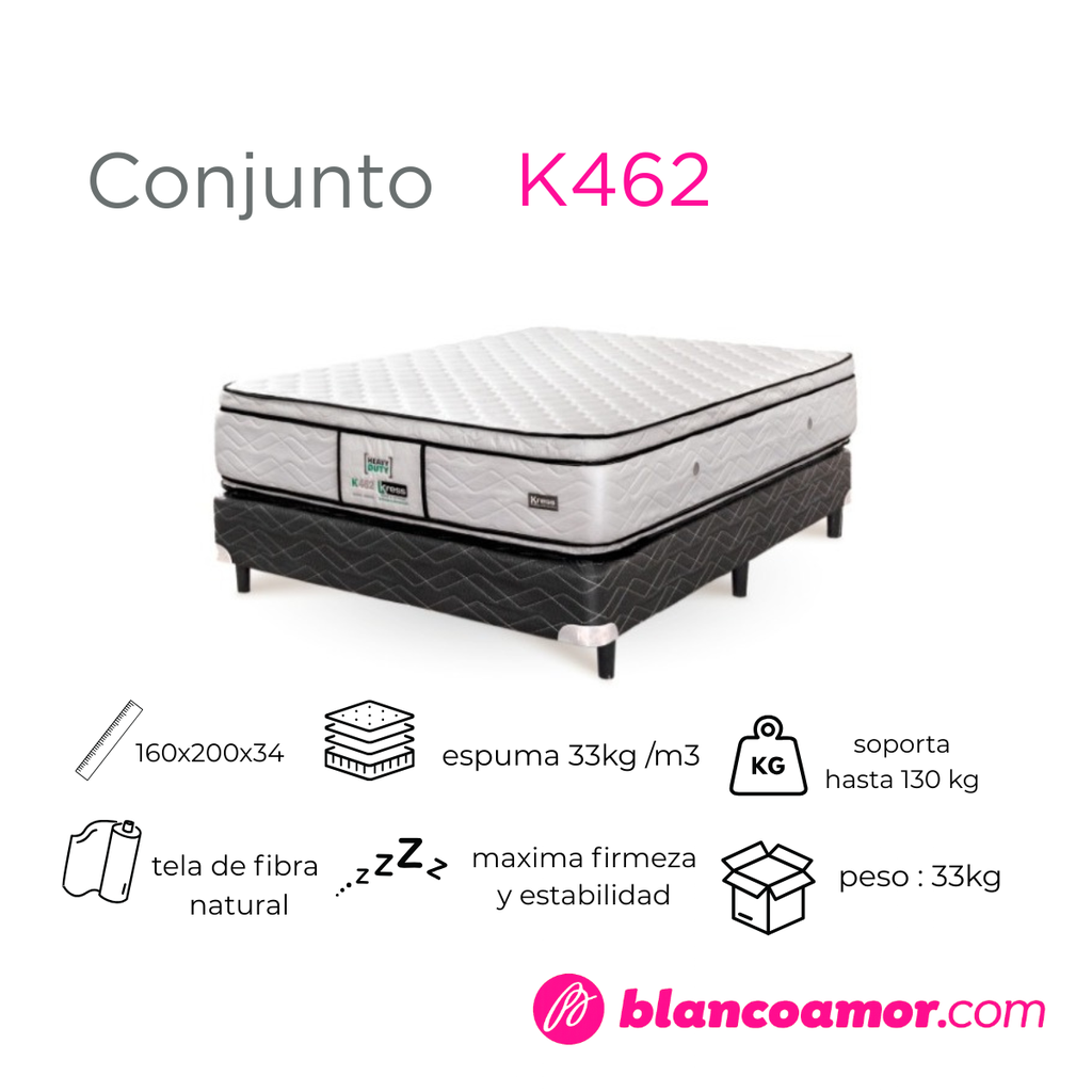 Conjunto de colchón y sommier K462 1.60 X 2.00 X 0.34 