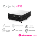 Conjunto de colchón y sommier K452 1.60 X 2.00 Blanco C/Negro 