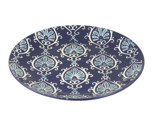 Plato Red Ceramica Azul Trama Mex 21,5 Cm