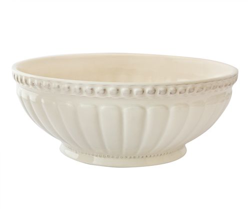 Ensaladera Cerámica Linea Romana Color Crema 24.6*9.7 Cm