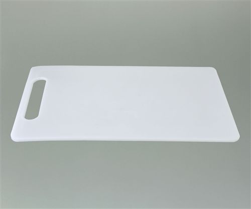 Tabla De Picar De Plastico Blanco Rectangular Con Mango 25X40 Cm