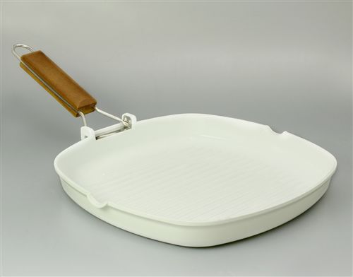 Bifera Blanca 28X28 Cm C/ Mango Madera