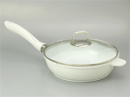 Cacerola Blanca 24X6,5 Cm Tapa Vidrio