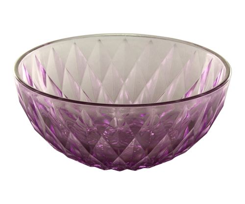 Bowl De Vidrio Purpura Diseño Diamantes 12,7 Cm