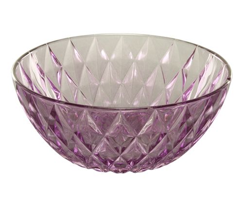 Bowl De Vidrio Purpura Diseño Diamantes 15,24 Cm