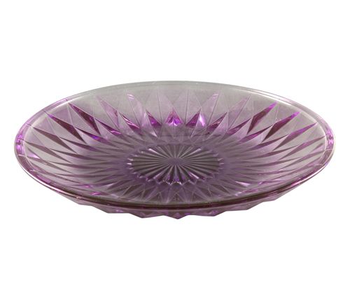 Plato De Vidrio Purpura Diseño Diamantes 25,4 Cm