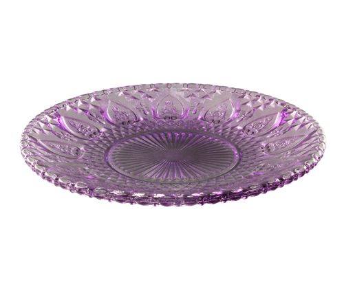 Plato De Vidrio Purpura Diseño Petalos 17,78 Cm