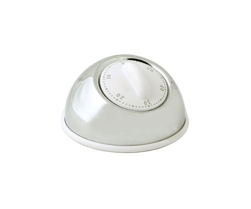 Timer De Acero Blanco Redondo 9,5 X 5,5 Cm