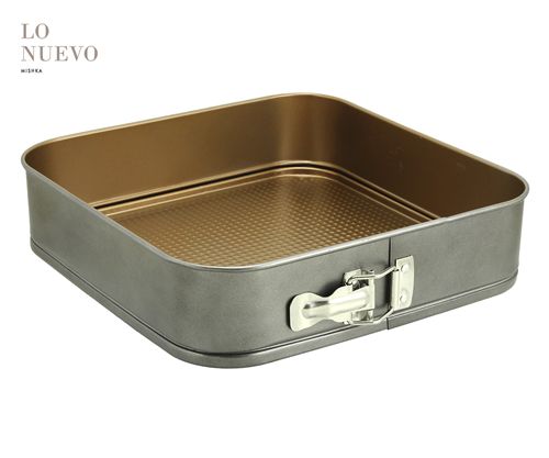 Molde Antiadherente Desmontable Cuadrado Cobre 28X28X7Cm
