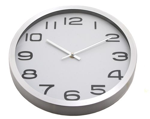 Reloj Blanco Marco Grueso Acero 30 Cm