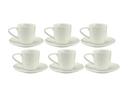 Taza C/ Plato Porcelana Trama Margarita Taza: 9X6 Cm Plato: 11.5X1.5Cm-6-