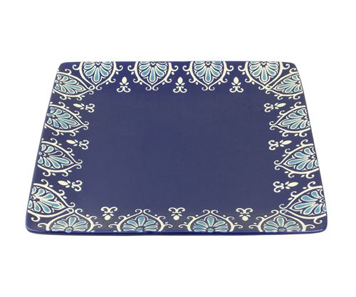 Plato Cuad Ceramica Azul Linea Med 26,5 Cm -2-