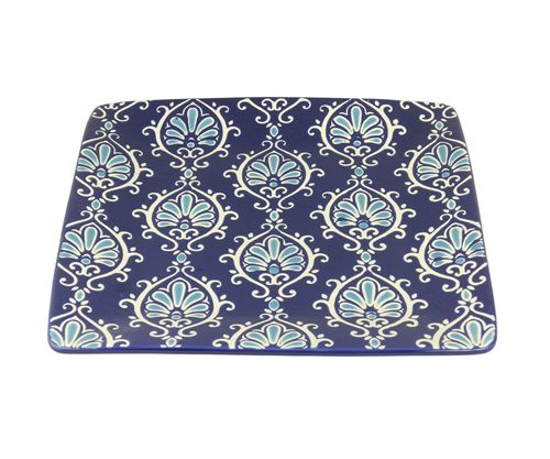 Plato Cuad Ceramica Azul Linea Med 21,5 Cm -2-