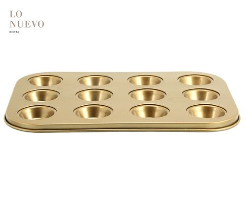 Molde Antiadherente Para Muffin Mini X 12 Cobre 26,5X18X2Cm-1-