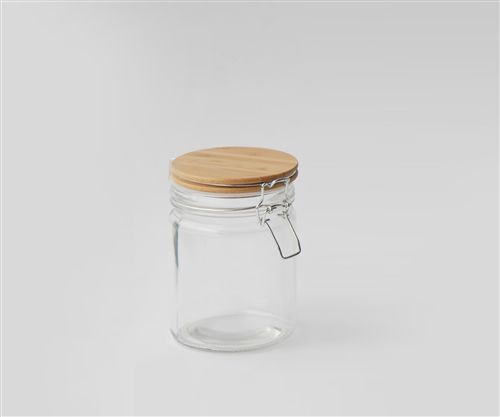 Frasco Vidrio Red Cierre Hermetico Tapa Bamboo 10X14.2Cm-1-