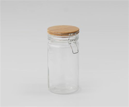 Frasco Vidrio Red Cierre Hermetico Tapa Bamboo 10X20Cm-1-