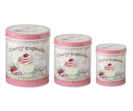 Set X 3 Latas Redondas Cherry Cupcake -1-