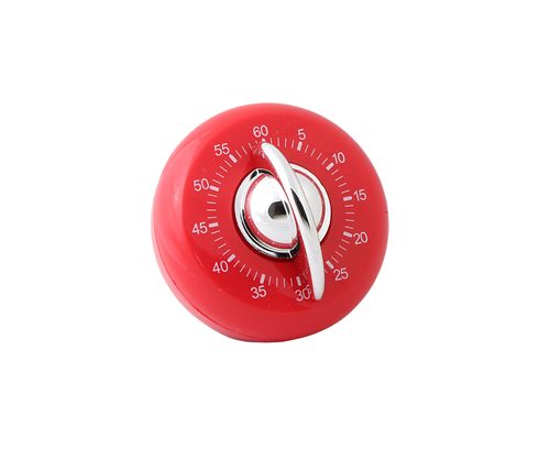 Timer Rojo Perilla Plateada 6,5 Cm -1-