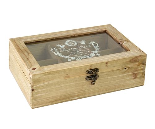 Caja De Te 6 Divisiones Madera Bistro Paris -1-