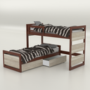 Discontinuado - Cucheta Esquinera Teen Cedro Helsinki Con Baranda