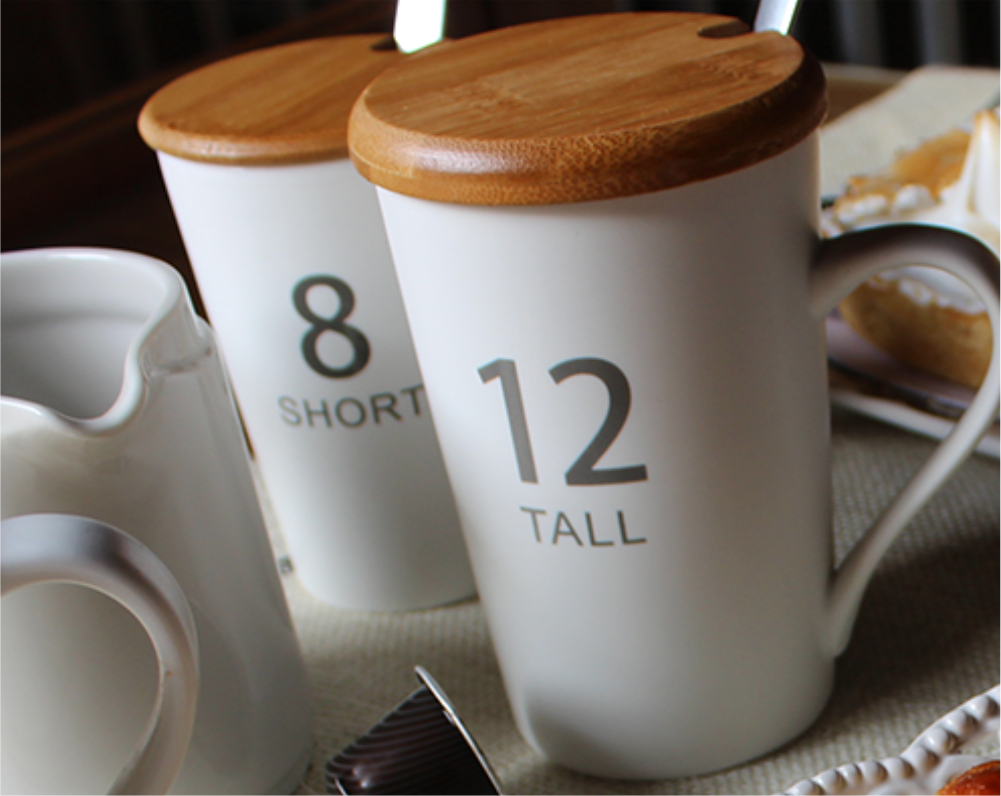 Mug De Porcelana Talle 12 Tapa Bamboo Y Cuchara Acero Caja Ind 8X12H Cm