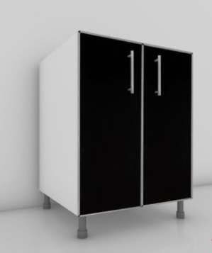 Bajomesada Lugano 0.60 Negro Cto Alum