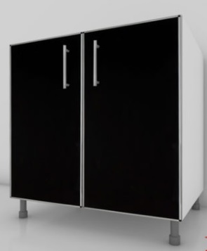 Bajomesada Lugano 0.80 Negro Cto Alum