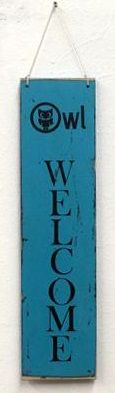 Cartel &quot;Welcome&quot; Vertical Azul 15X60 Cm.