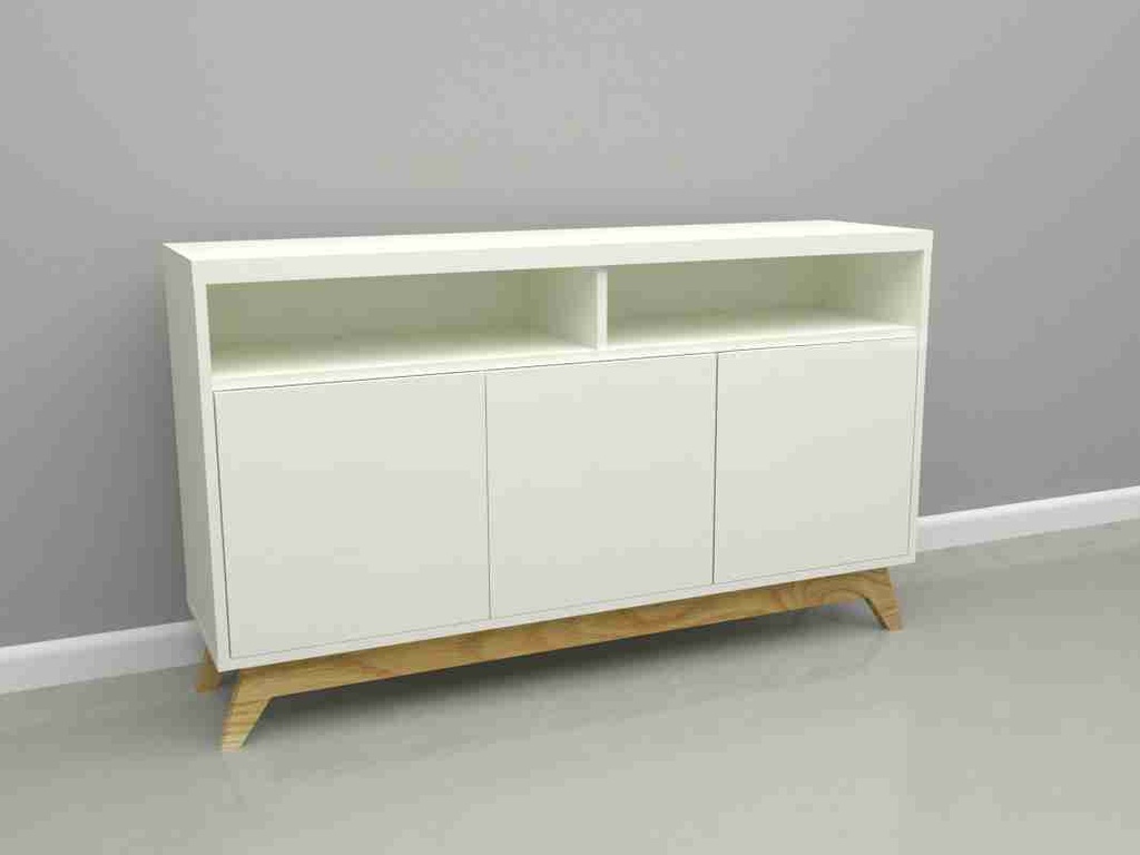 Vajillero Artica Roble / Blanco