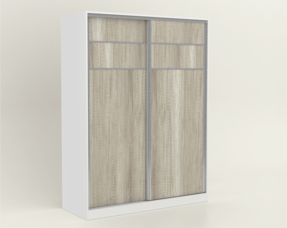 D - Placard Puertas Corredizas 1.50 x 2.00 Tonini Blanco / Helsinski