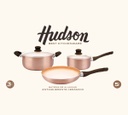 Bateria De Aluminio Hudson- Set Ollas/Cacerolas Y Sarten C/Antiadherente Cerámico Por 5 Piezas