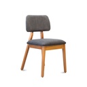 Silla Rosse L/Roble Leriex Tapizado Chenille Ceniza
