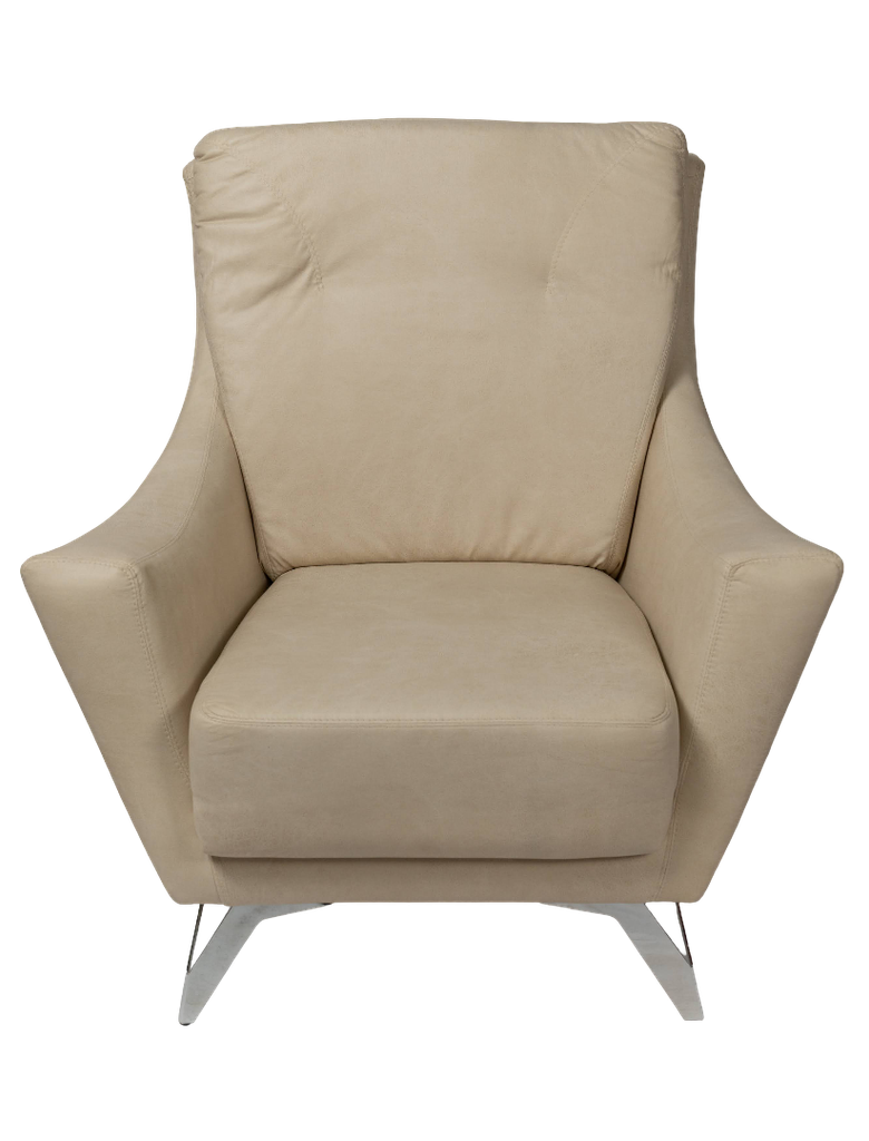 Sillon Renata 1 Cpo Cuerotex Bone G4 Pata Cromada