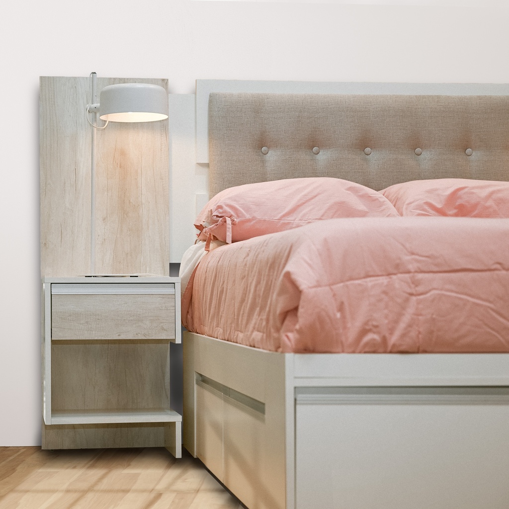 Tela Discontinuada - Respaldo Flex 140-160 Blanco / Helsinki Tequila Gris