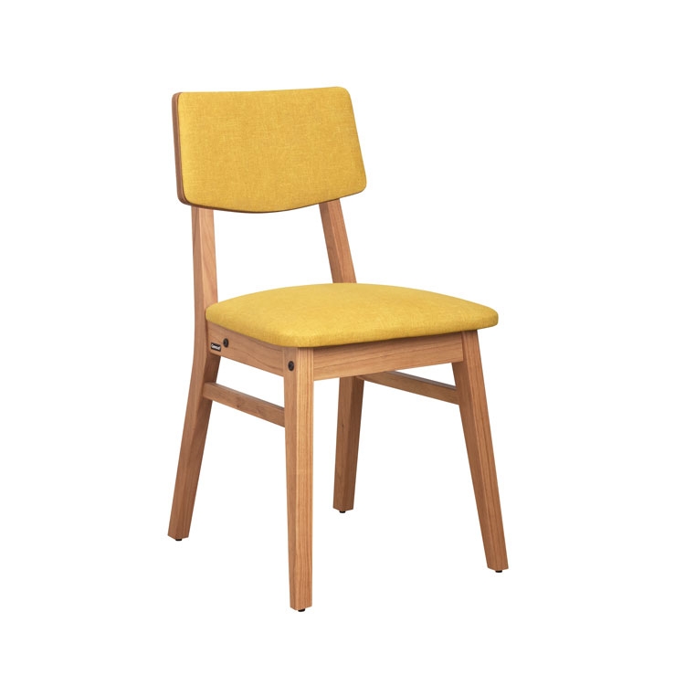 Silla Osaka Roble Tapizado Mostaza