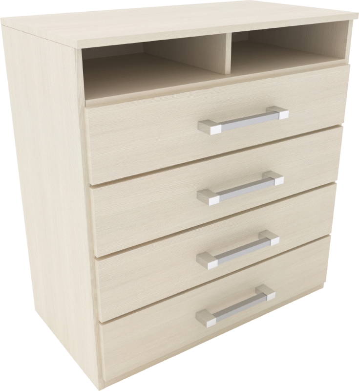 (D) Comoda 4 Caj Fineline Crema 91 X 86 X 45 Cm