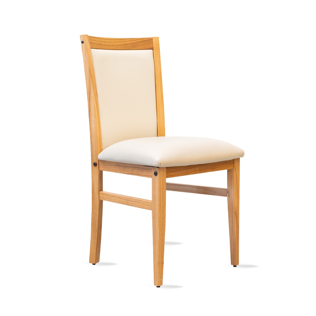 Silla Camila Paraiso Roble Nº 4 Asiento Tapizado Crudo
