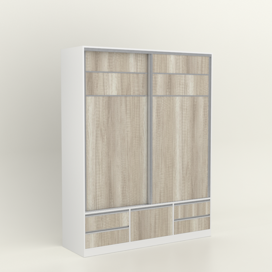 Placard Puertas Corredizas Tonini 1.50 X 2.30 Blanco/Helsinki