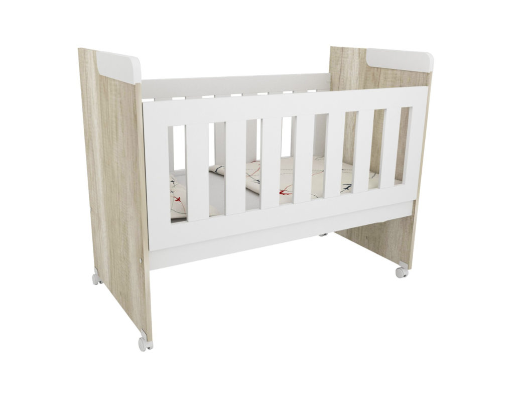 Cuna Con Ruedas 128X68X90 Cm Helsinki Blanco