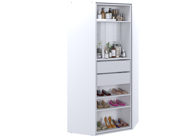 Mueble De Guardado O Zapatero Giratorio Con Espejo interior Y Cajones Blanco (OPCIONAL FRENTE ESPEJO)