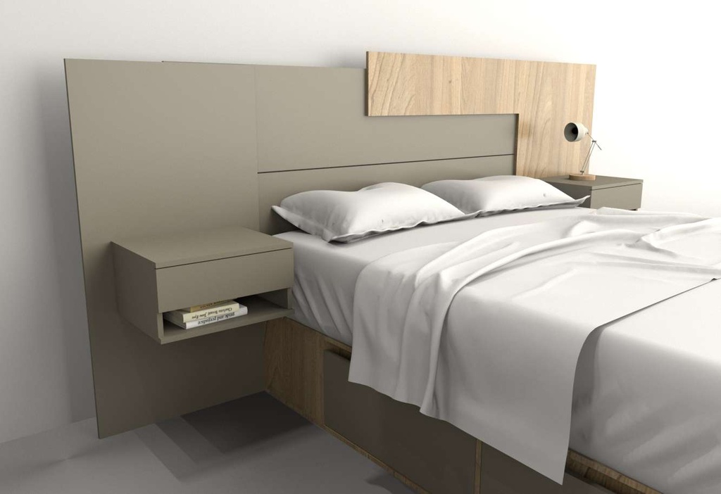 Respaldo Tables Big Minimal 1.80 - 2.00Mts Olmo F./Gris C.