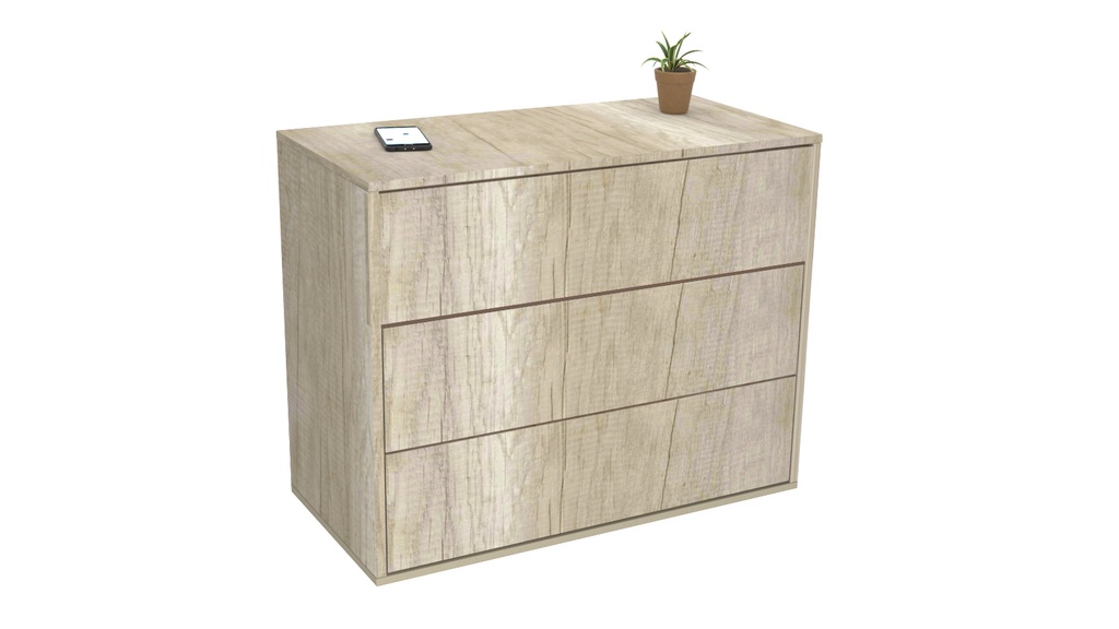 (D) Comoda Corsa 3 Cajones Helsinki Blanco
